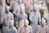 Fotos af kejser Qin's terracotta soldater i Xian, Kina